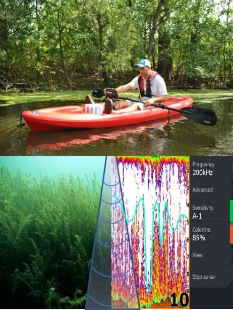 EcoSound Kayak Sonar Vegegtation Collage